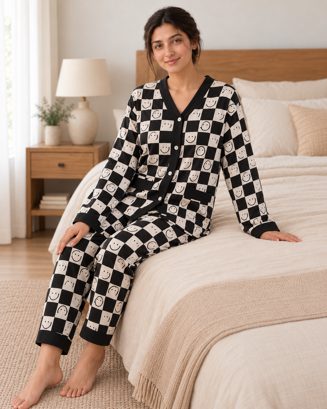 Chess Smiley Premium Night Suit - pose 5