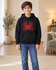 Kids Black & Red Spider Graphic Hoodie