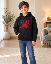 Kids Black & Red Spider Graphic Hoodie