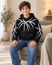 Kids Black & White Graphic Hoodie