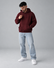 Maroon Keffiyeh Print Fleece Hoodie