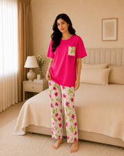 Atish Leaf Pocket Style Printed Night Suit – view 2