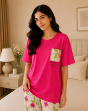 Atish Leaf Pocket Style Printed Night Suit – view 4