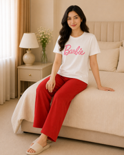 Barbie White & Red Night Suit