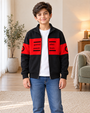Kids Black & Red Graphic Zip-Up Jacket