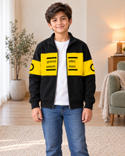 Kids Black & Yellow Graphic Zip-Up Jacket