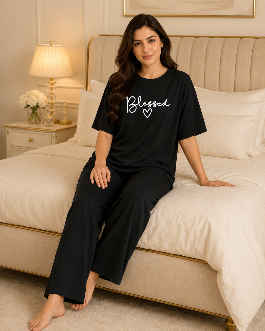 Blessed Black Night Suit