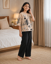 Included Brown Planet night suit — Brown Planet Girls Night Suit – view 3
