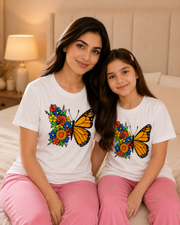 Butterfly W-P Mom & Daughter Night Suit – view 3