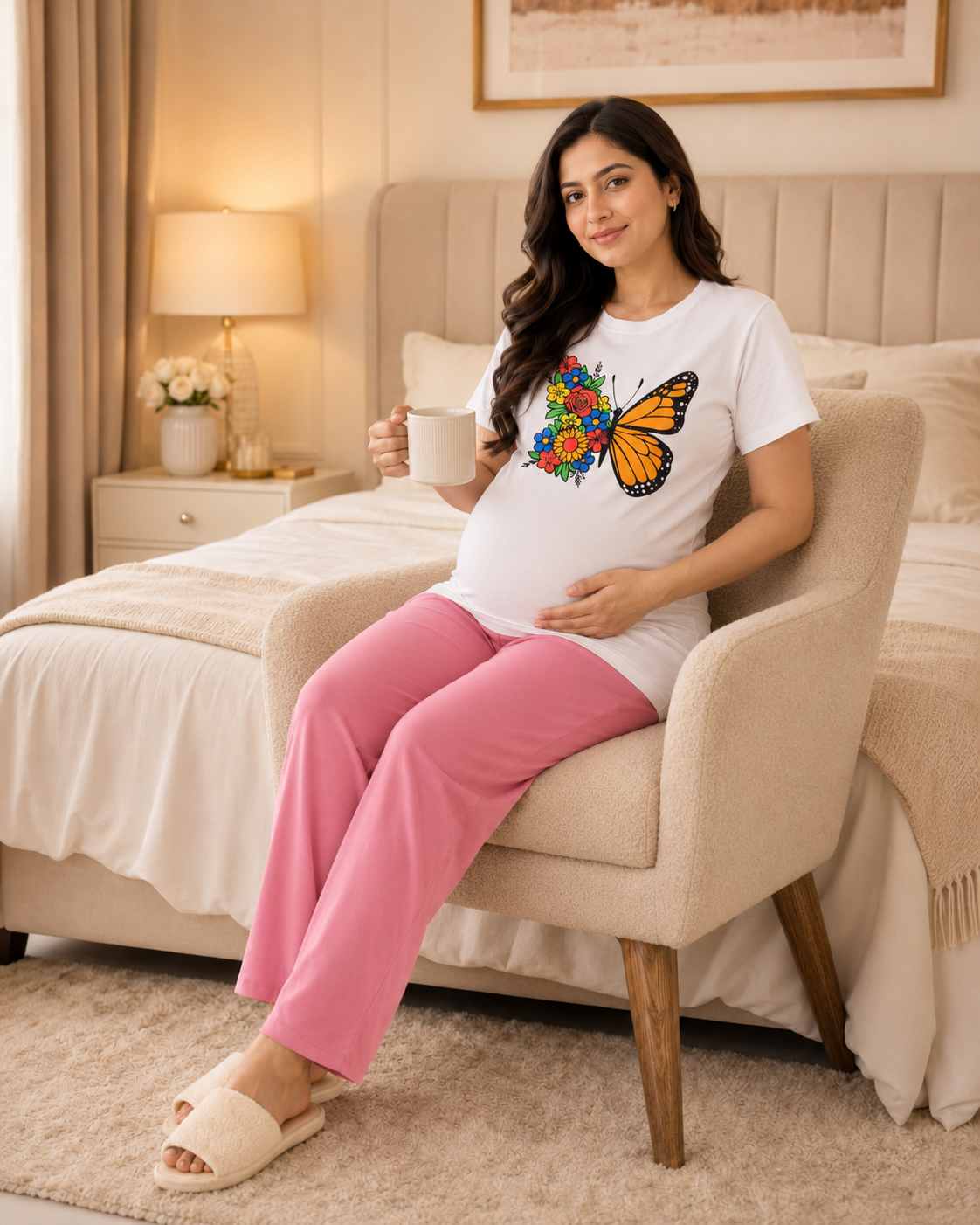 Butter Pink Maternity Night Suit – view 5