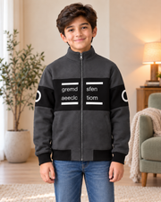 Kids Charcoal & Black Graphic Zip-Up Jacket