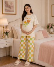 Happy Flower Maternity Cotton Night Suit – view 5