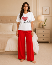Heart Cycle White & Red Night Suit – view 2
