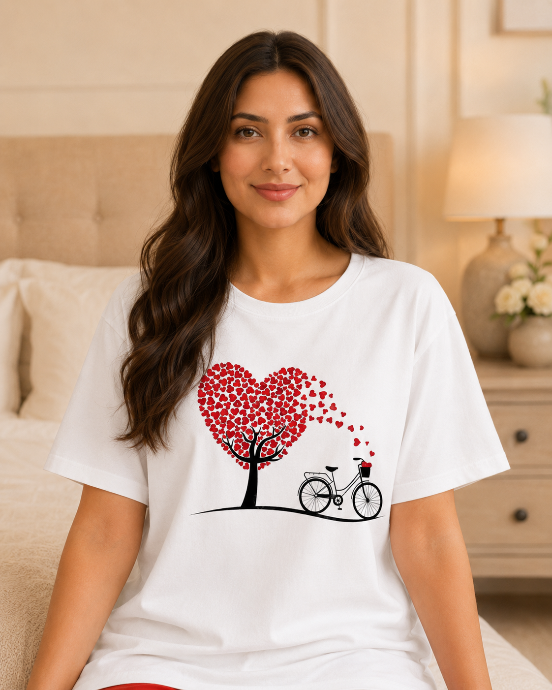 Heart Cycle White & Red Night Suit – view 3
