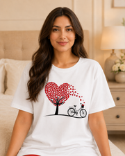 Heart Cycle White & Red Night Suit – view 3