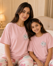 Pink Bird Mom & Daughter Night Suit – view 3