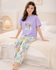 Purple Rabbit Girls Night Suit