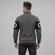 Charcoal & Black Colourblock Fleece Zip-Up Jacket