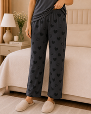 Grey Heart Printed Night Suit – view 4