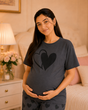 Grey Heart Maternity Cotton Night Suit – view 4
