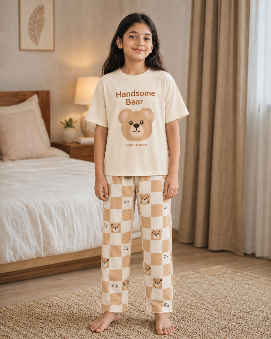 Handsome Panda Girls Night Suit – view 2