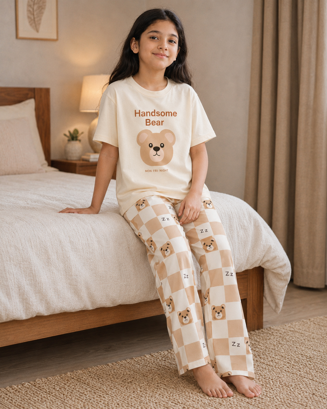 Handsome Panda Girls Night Suit – view 3