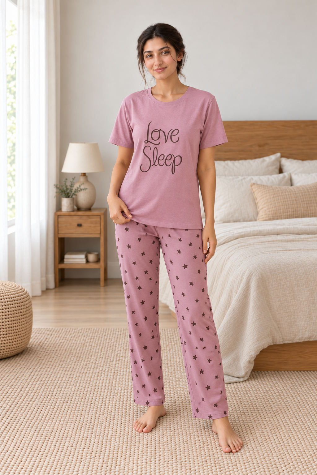 Love Sleep Printed Night Suit - pose 1