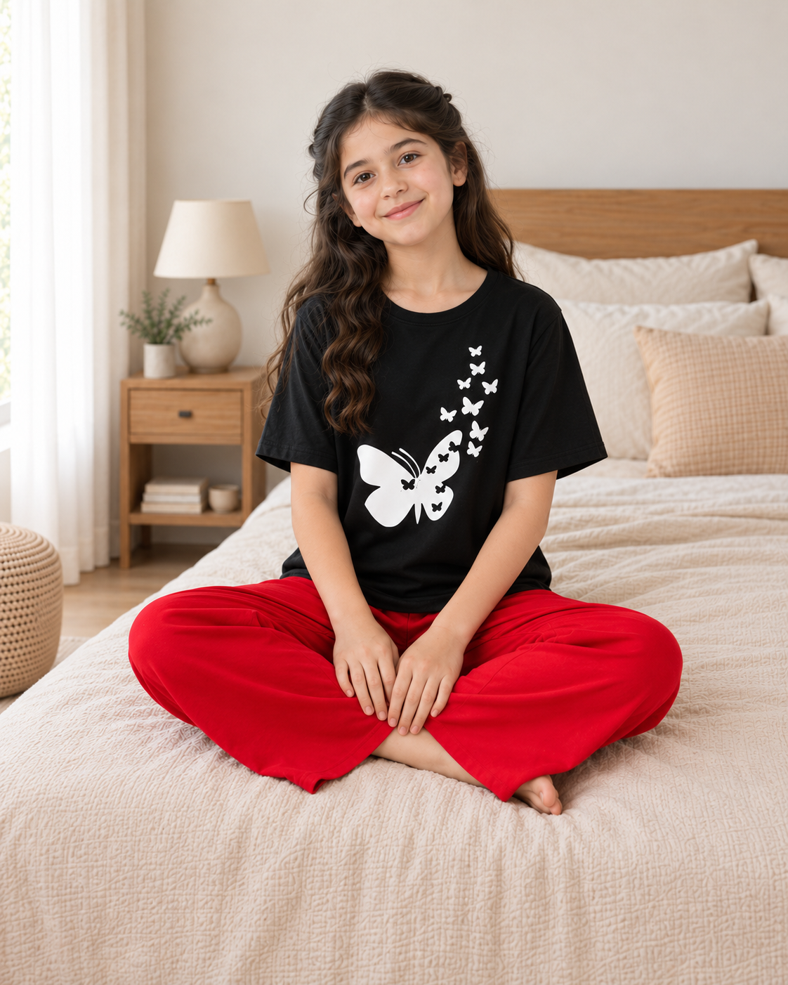 9 Butterflies Girls Night Suit - pose 1