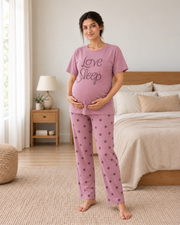 Love Sleep Maternity Cotton Night Suit - pose 1