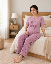 Love Sleep Maternity Cotton Night Suit - pose 2