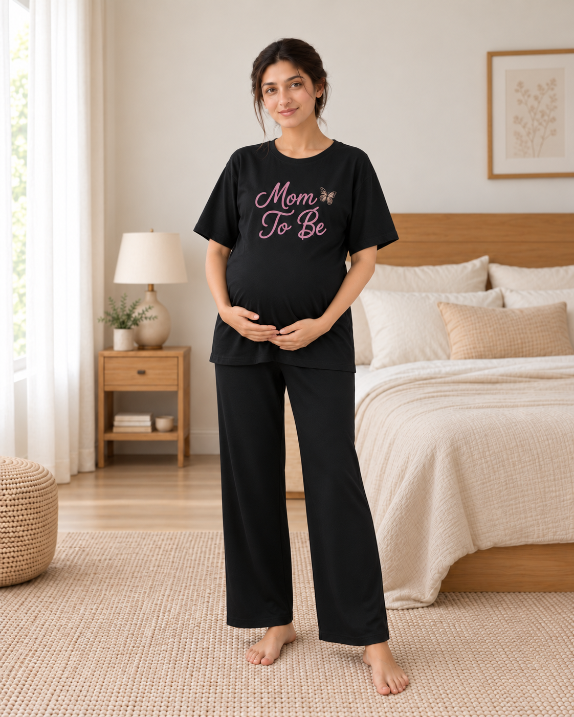 Mom to Be Maternity Cotton Night Suit - pose 1