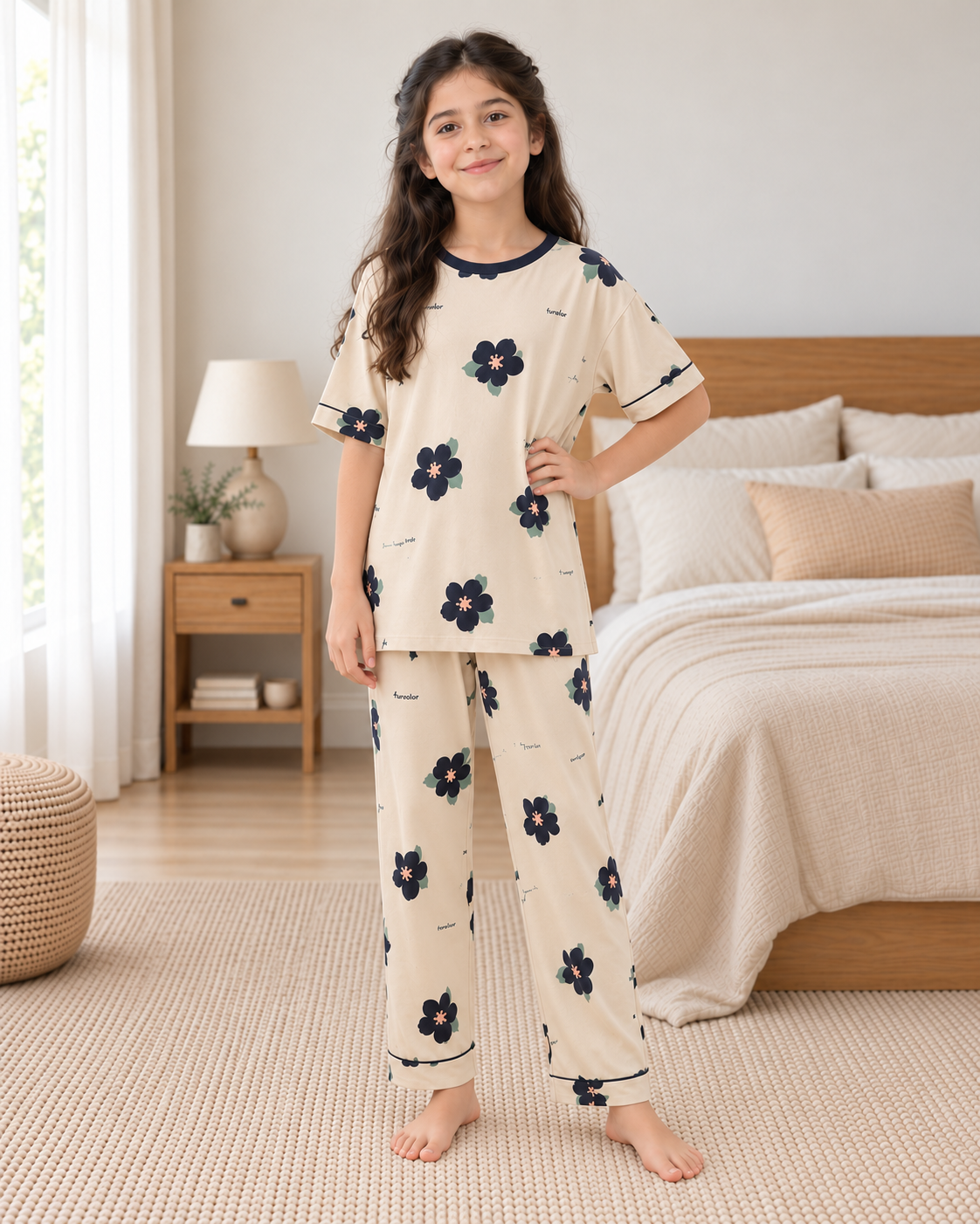 Skin Flower Girls Night Suit - pose 1