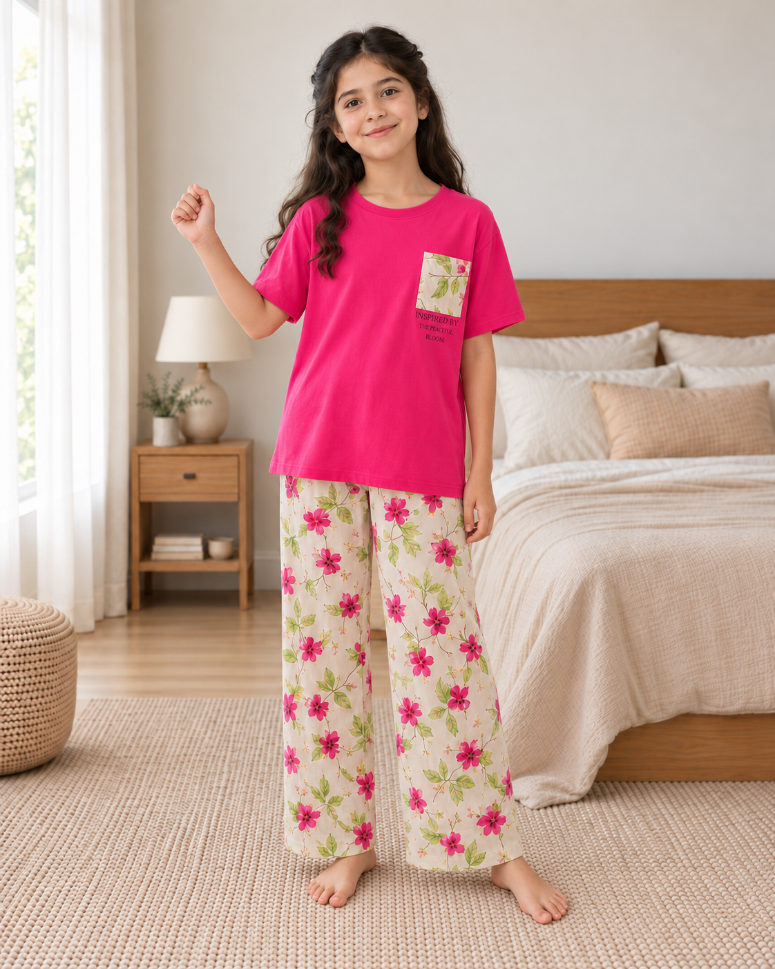 Atishi Leaf Girls Night Suit - pose 1