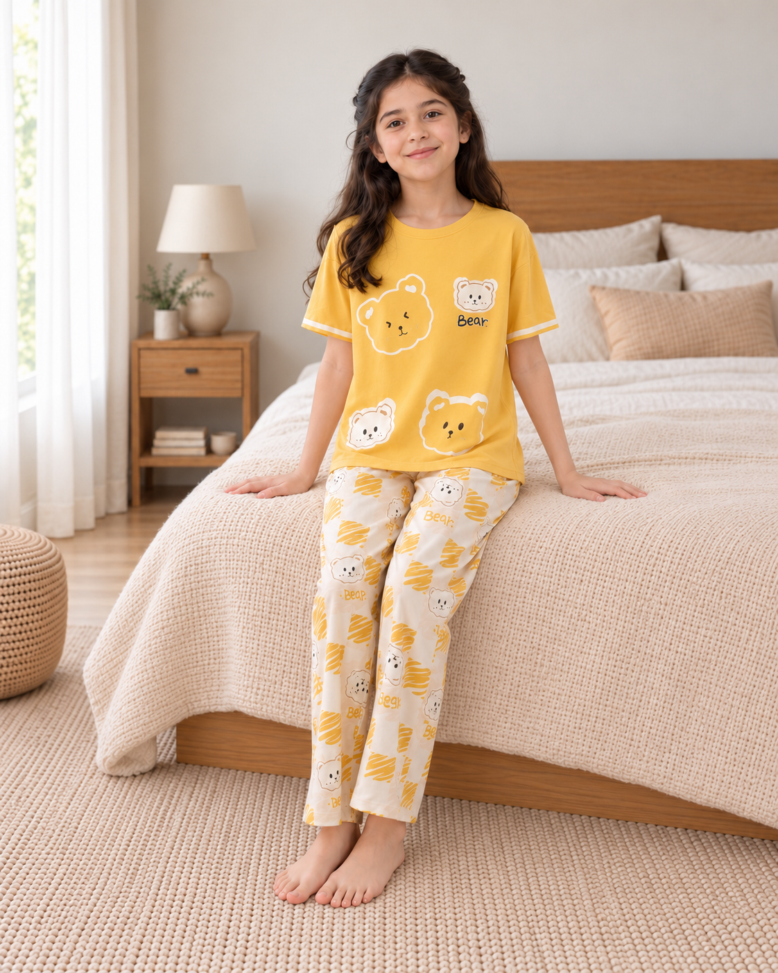 Yellow Panda Night Suit - pose 1