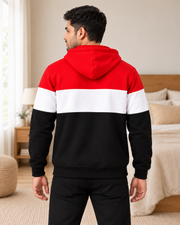 Red White Black Scene On Hai Fleece Hoodie - pose 2