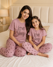 Love Sleep Mom & Daughter Night Suit