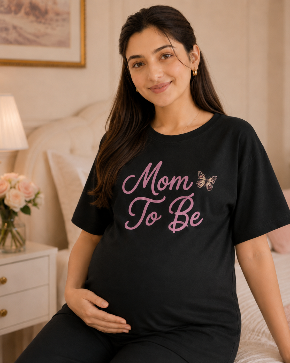 Mom to Be Maternity Cotton Night Suit – view 2