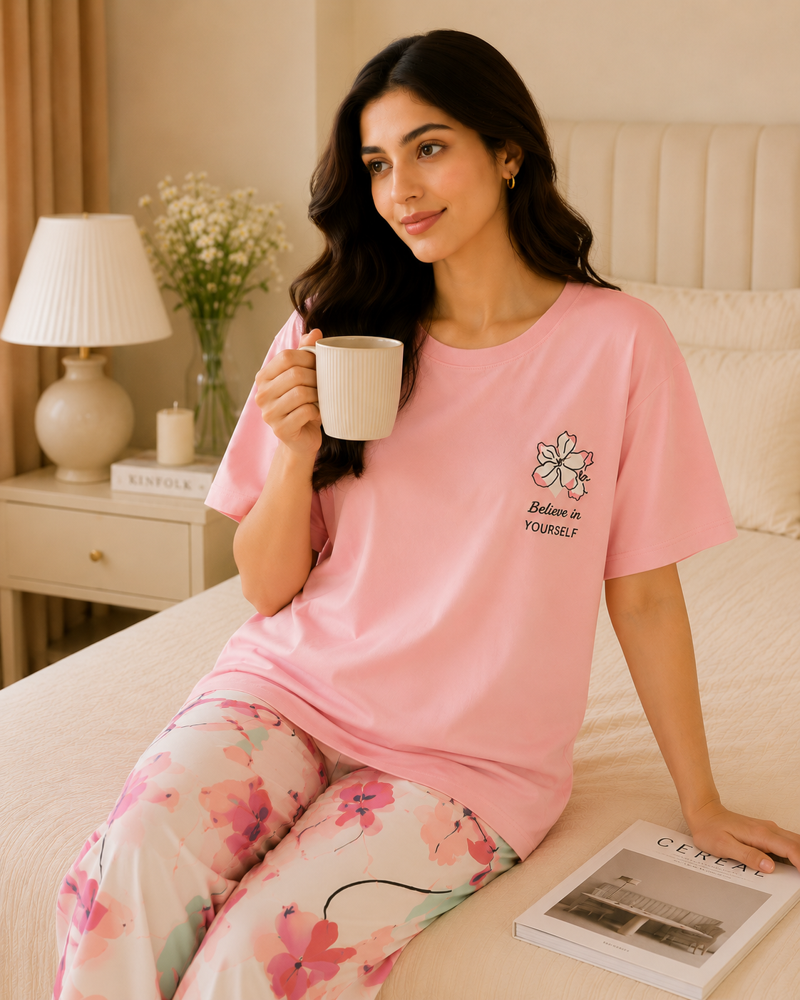 Long Leaf Printed Night Suit – view 4
