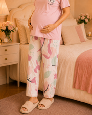 Pink Bird Maternity Cotton Night Suit – view 5