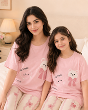 Pink Panda Mom & Daughter Night Suit – view 3