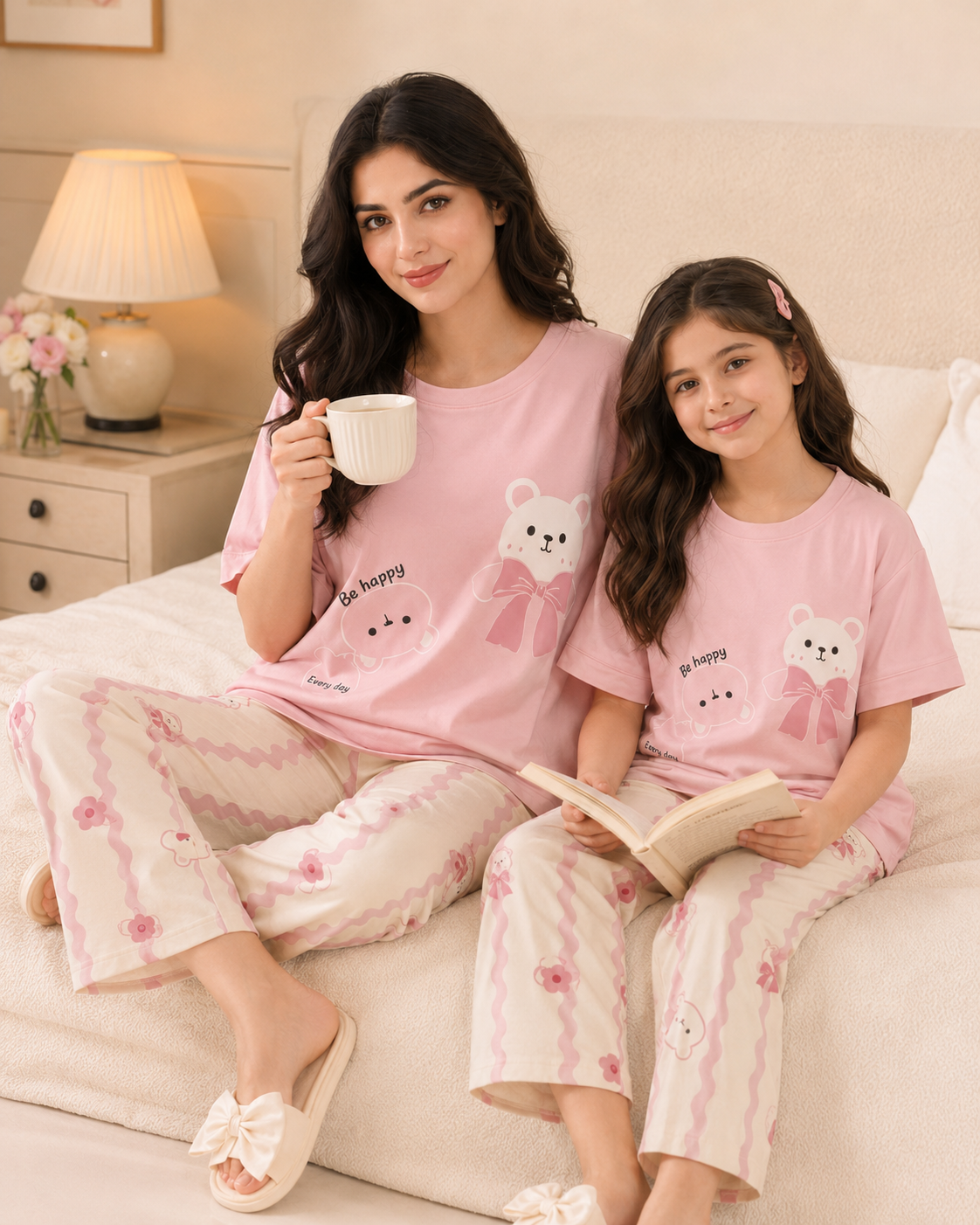 Pink Panda Mom & Daughter Night Suit – view 5
