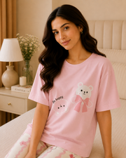 Pink Bear Bow Night Suit – view 3