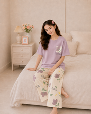Purple Pocket Girls Night Suit