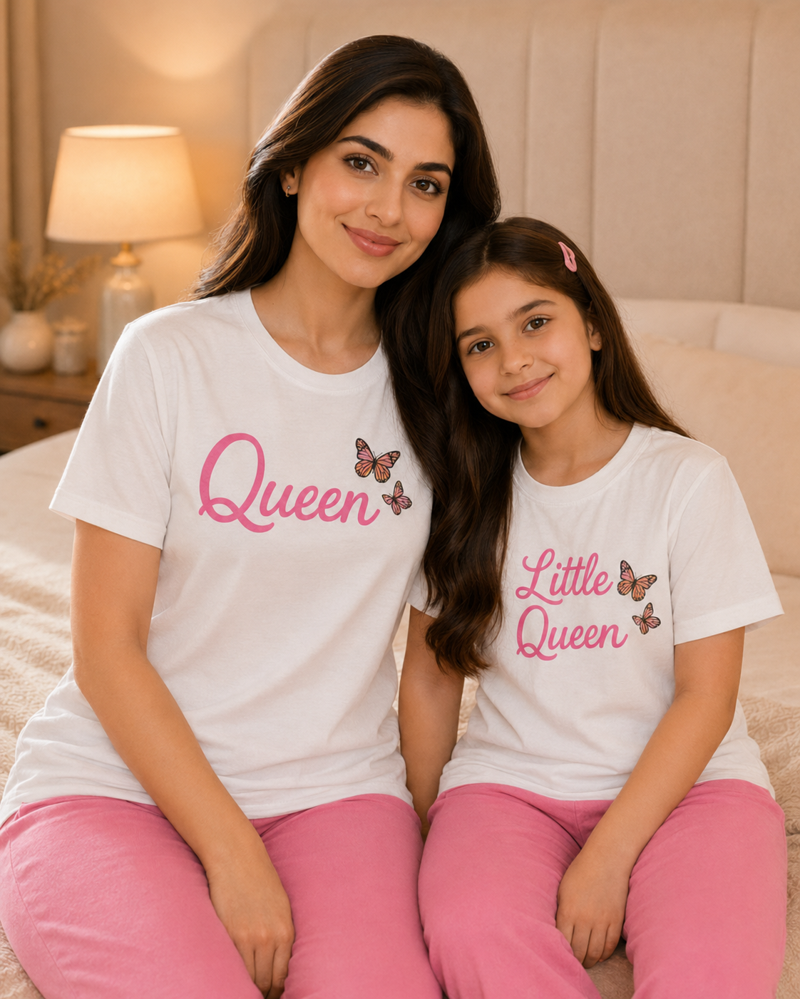 Queen W-P Mom & Daughter Night Suit – view 3