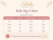 Fashion by INZ girls nightwear size chart for ages 7–14