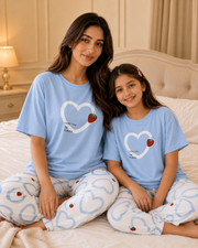 Strawberry Heart Mom & Daughter Night Suit