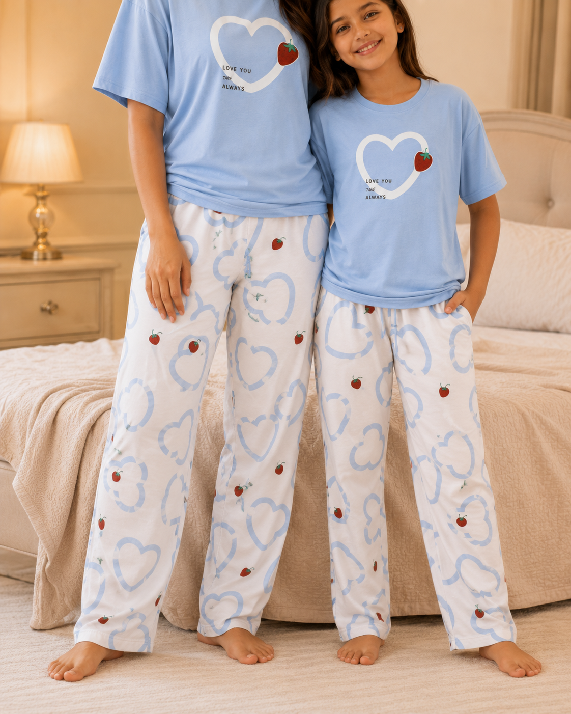 Strawberry Heart Mom & Daughter Night Suit – view 4