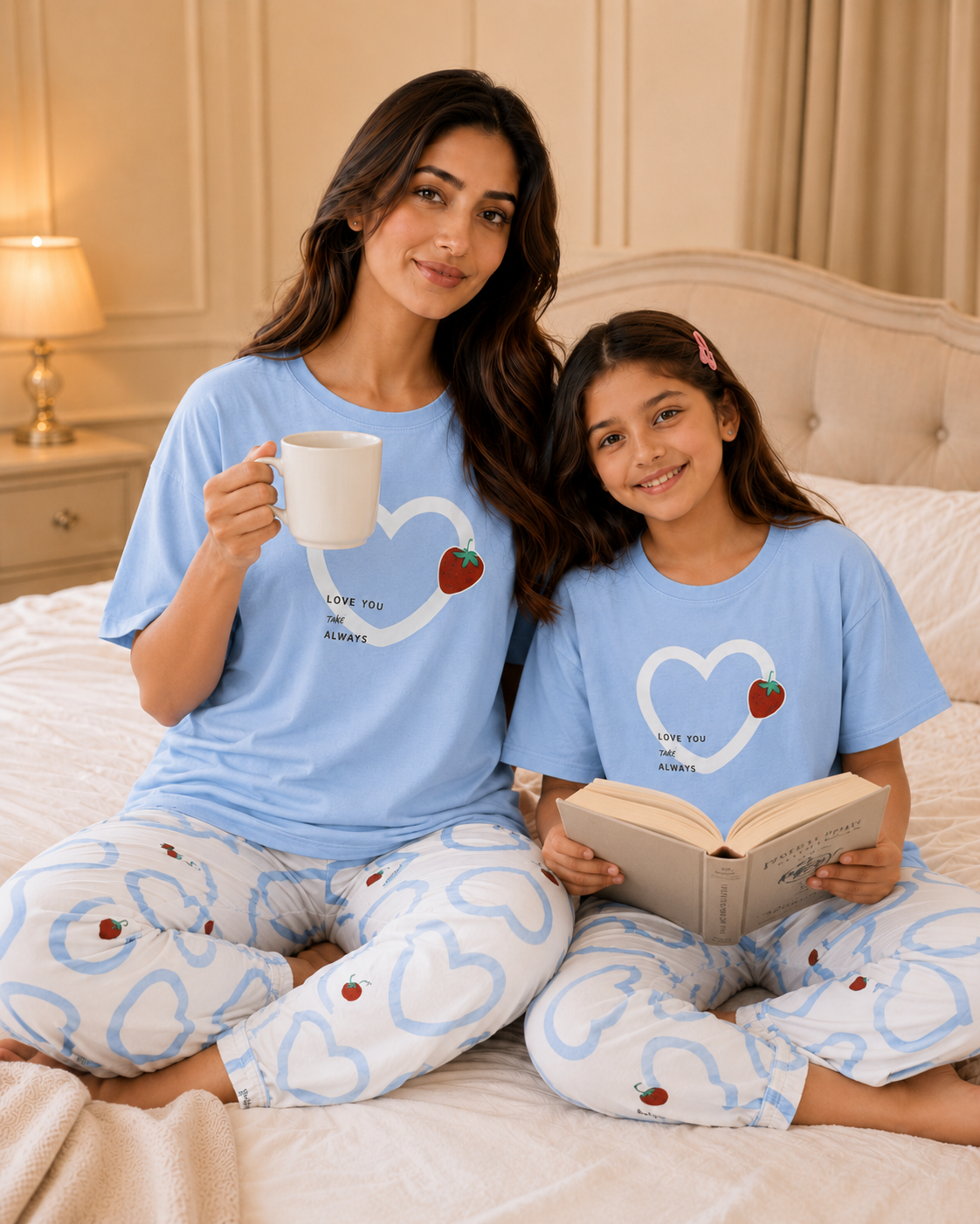 Strawberry Heart Mom & Daughter Night Suit – view 5
