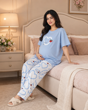 Strawberry Heart Maternity Cotton Night Suit – view 2