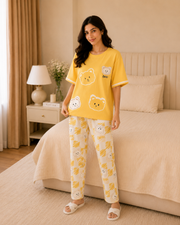 Yellow Panda Printed Night Suit – view 3